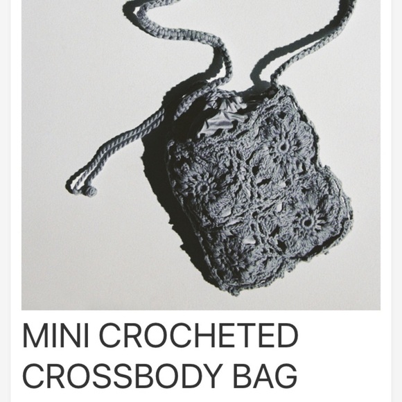 NWT. Zara Gray Mini Crocheted Crossbody Bag. - Picture 8 of 8